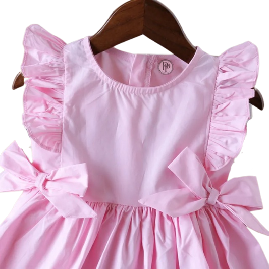 Girls Pink Bow Boutique Dress Pink Poodle Designz