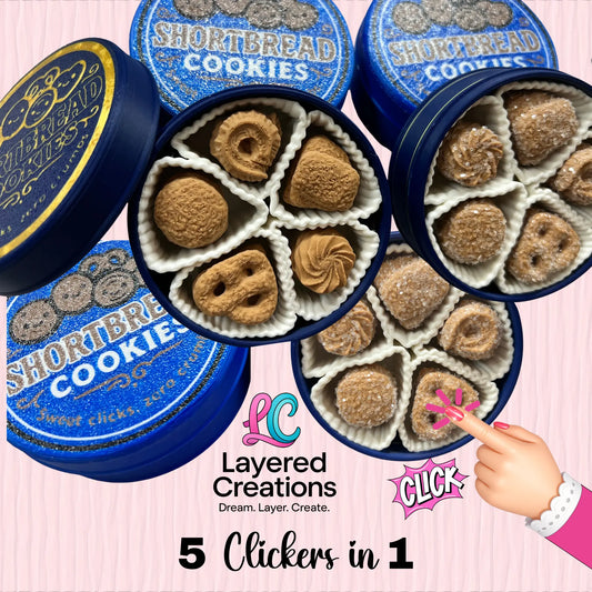 3D Granny’s Cookie Tin With Cookie Clickers (Mochi Makes) Pink Poodle Designz