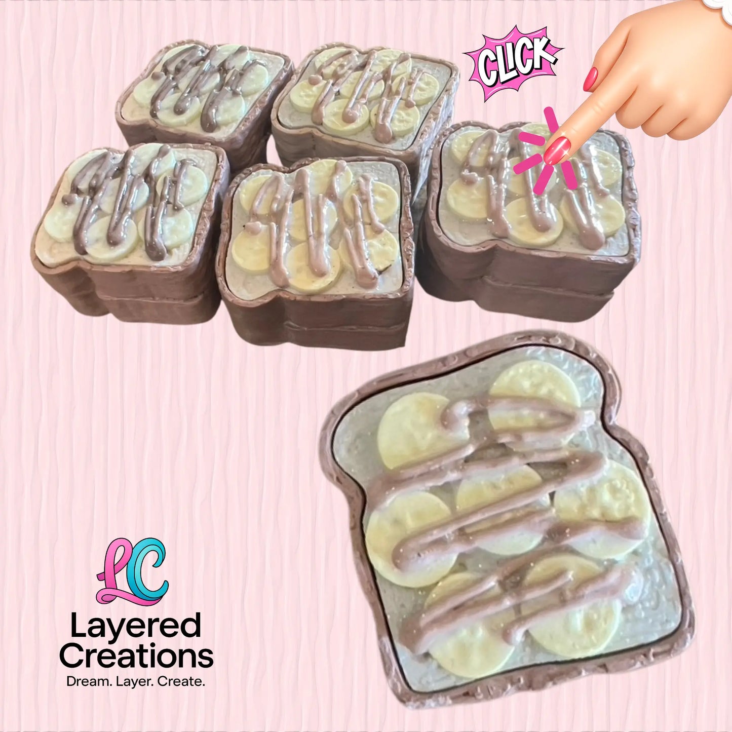 3D Printed Toast Clicker (Clickify3D) Pink Poodle Designz