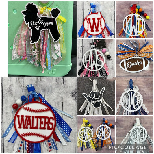 Acrylic Bag Tags Pink Poodle Designz