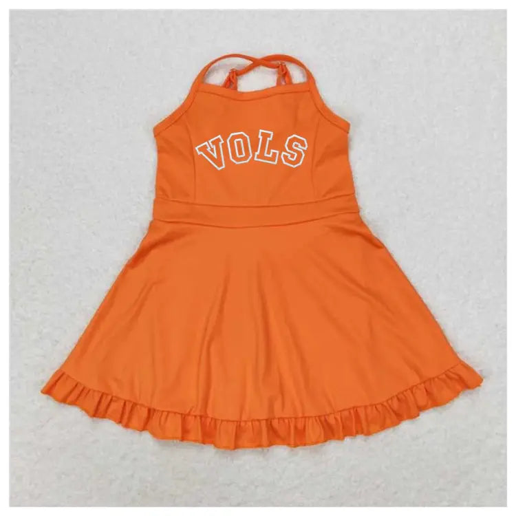 Adjustable Strap Ruffle Trim Dress With Built In Shorts Pink Poodle Designz