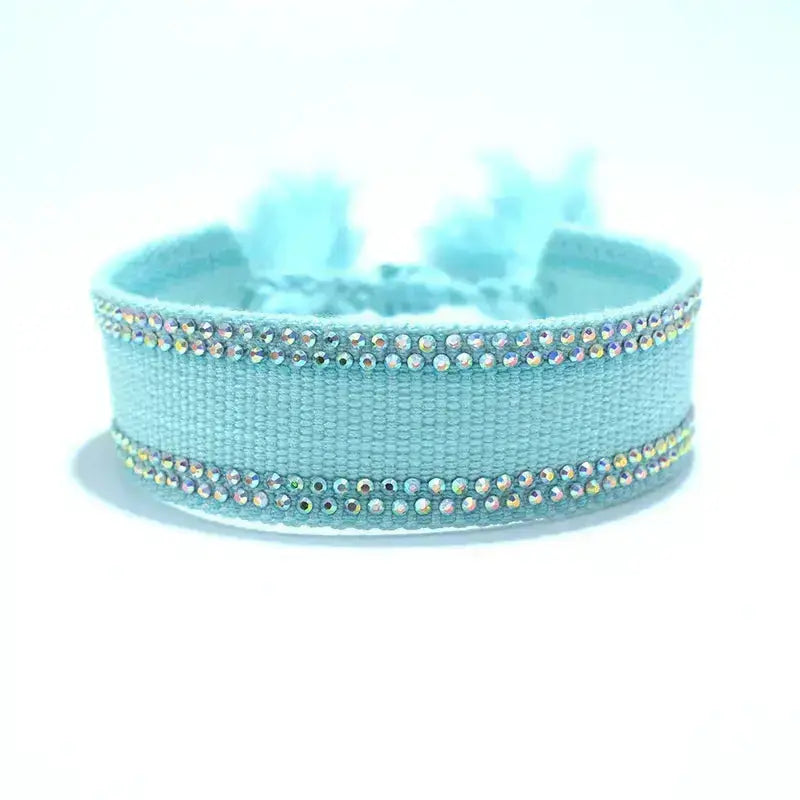 Retro Wrist Strap Ribbon Hand-Woven Tassel Bracelet Pink Poodle Designz