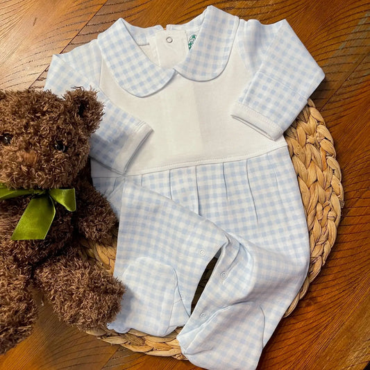 Boutique Style Collar Footie with Bib Detail Little Blanks