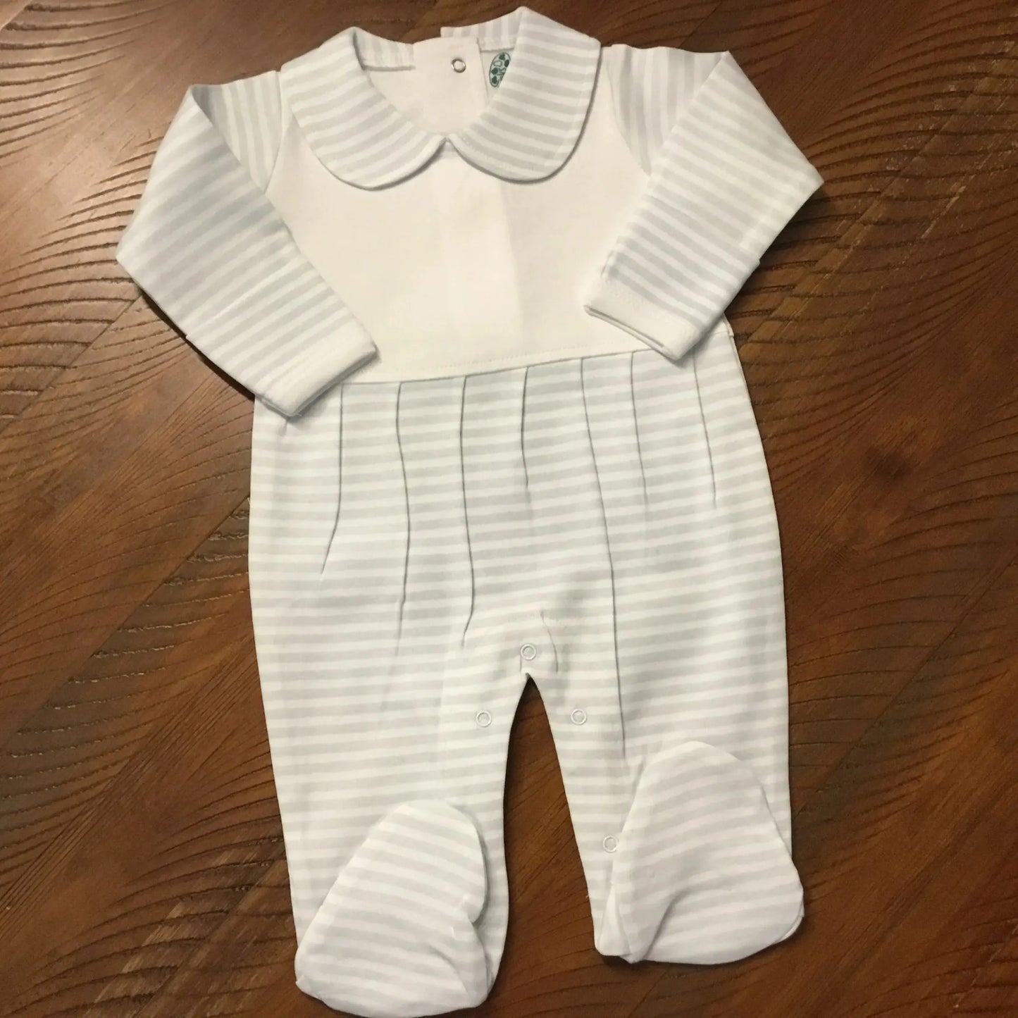 Boutique Style Collar Footie with Bib Detail Little Blanks