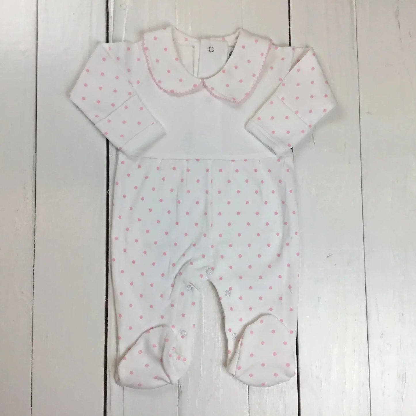 Boutique Style Collar Footie with Bib Detail Little Blanks