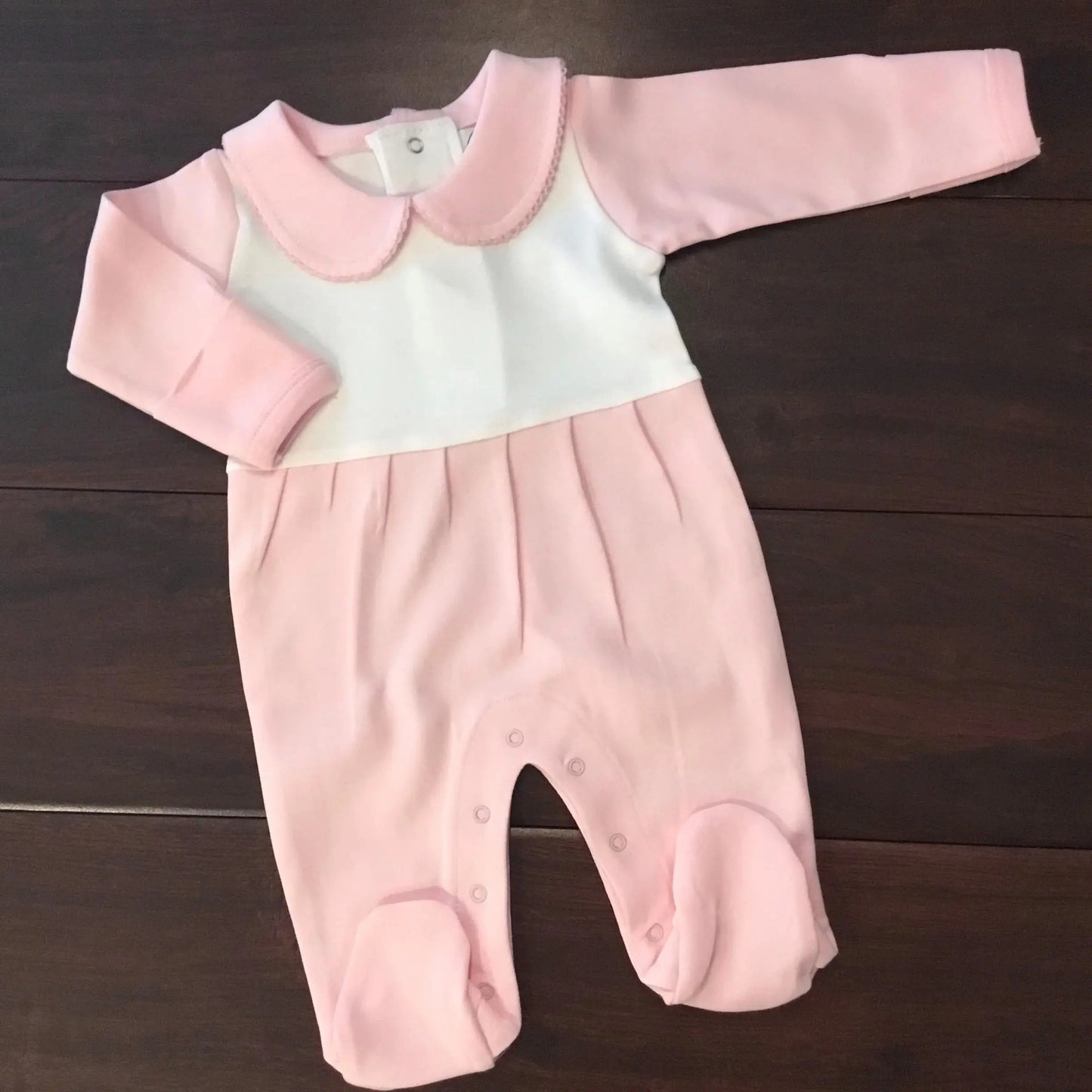 Boutique Style Collar Footie with Bib Detail Little Blanks