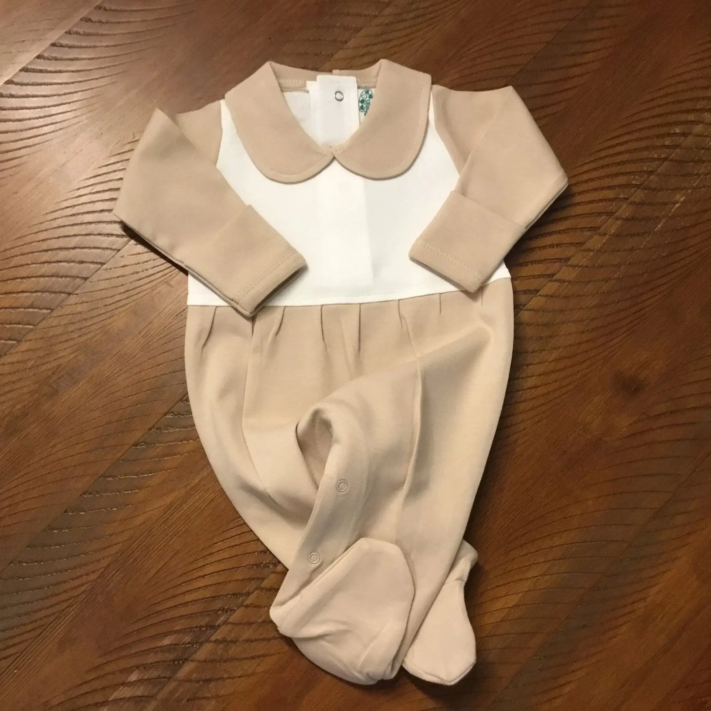 Boutique Style Collar Footie with Bib Detail Little Blanks