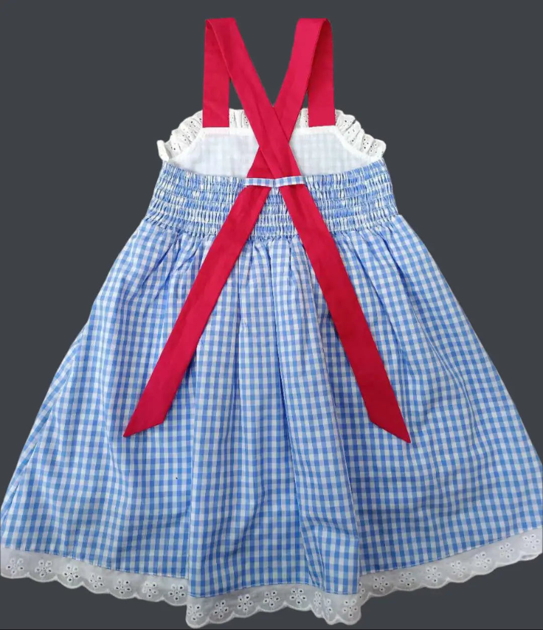 Boutique Woven Blue Gingham Dress Made For Aspen