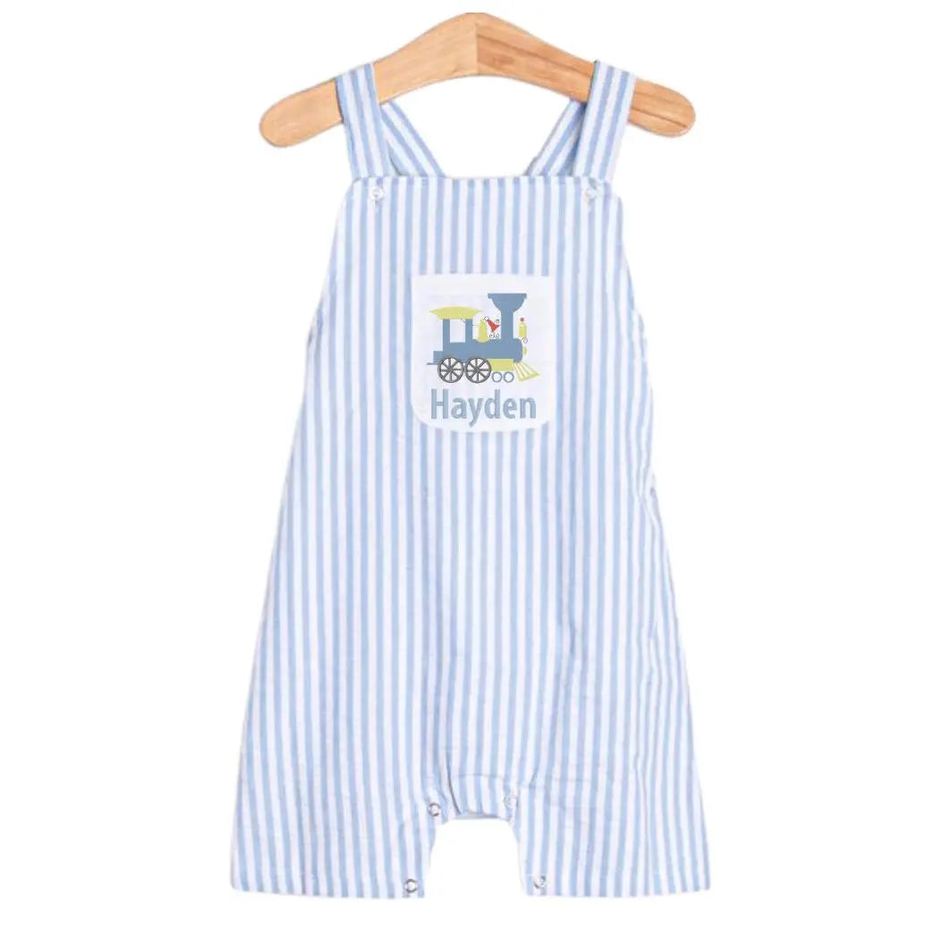 Boys Blue Stripe Summer Sets Pink Poodle Designz