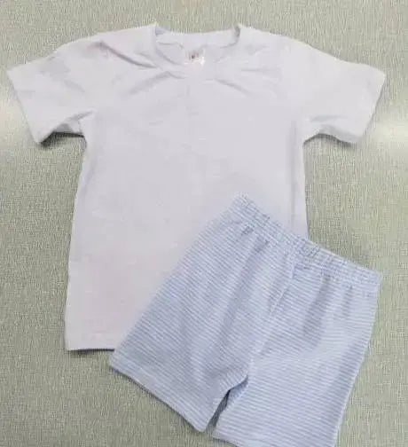 Boys 2PC Striped Short Sets (5 Colors) Pink Poodle Designz