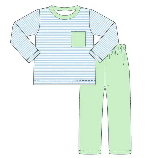 Boys Winter Stripes Collection Pants Set & Romper Pink Poodle Designz