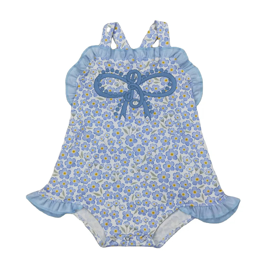 Girl’s Blue Summer Sets Pink Poodle Designz