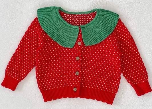 Girlβs Cotton Knit Long Sleeve Sweater Pink Poodle Designz