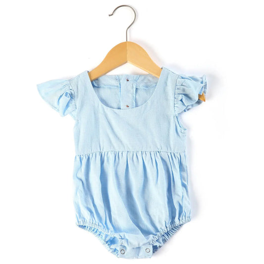 Girlβs Linen Bubble Rompers (4 Colors) Pink Poodle Designz