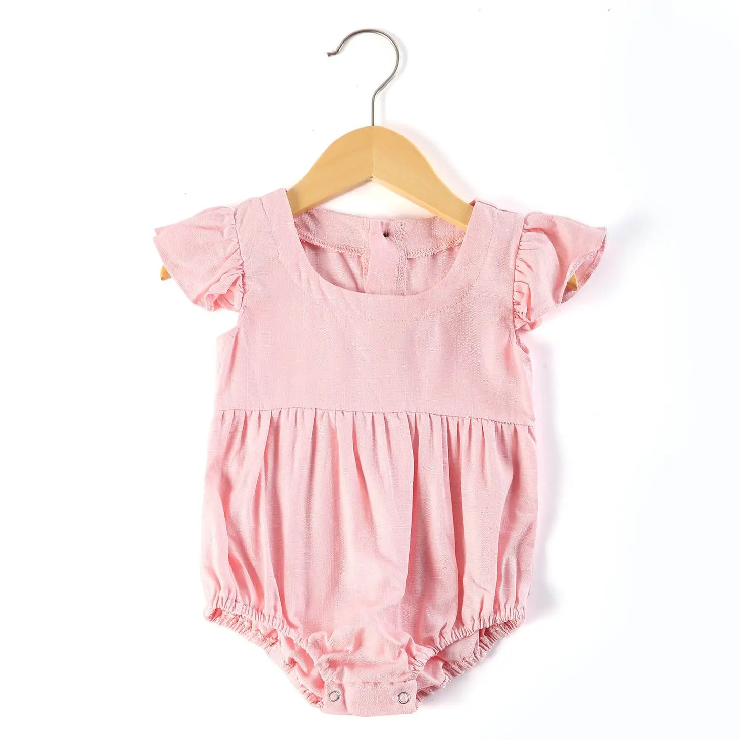 Girl’s Linen Bubble Rompers (4 Colors) Pink Poodle Designz
