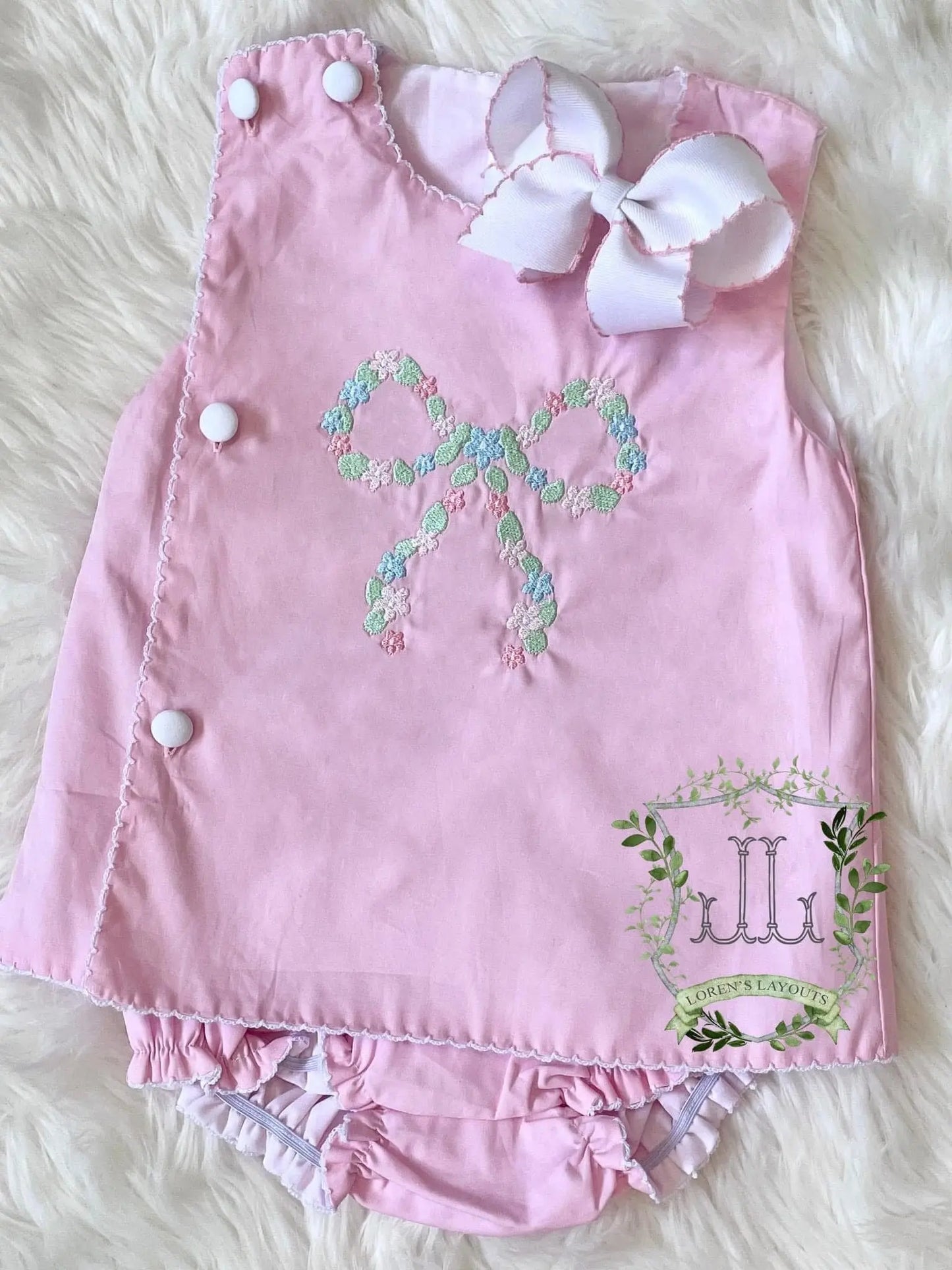 Girls Crossover Nappy Diaper Sets Pink Poodle Designz