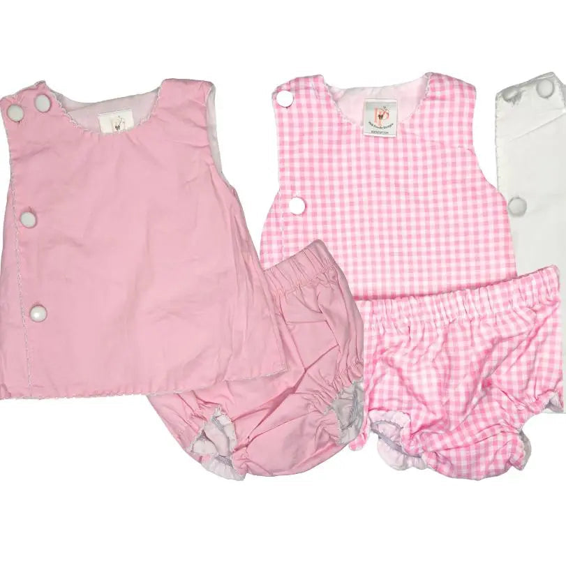 Girls Crossover Nappy Sets Pink Poodle Designz
