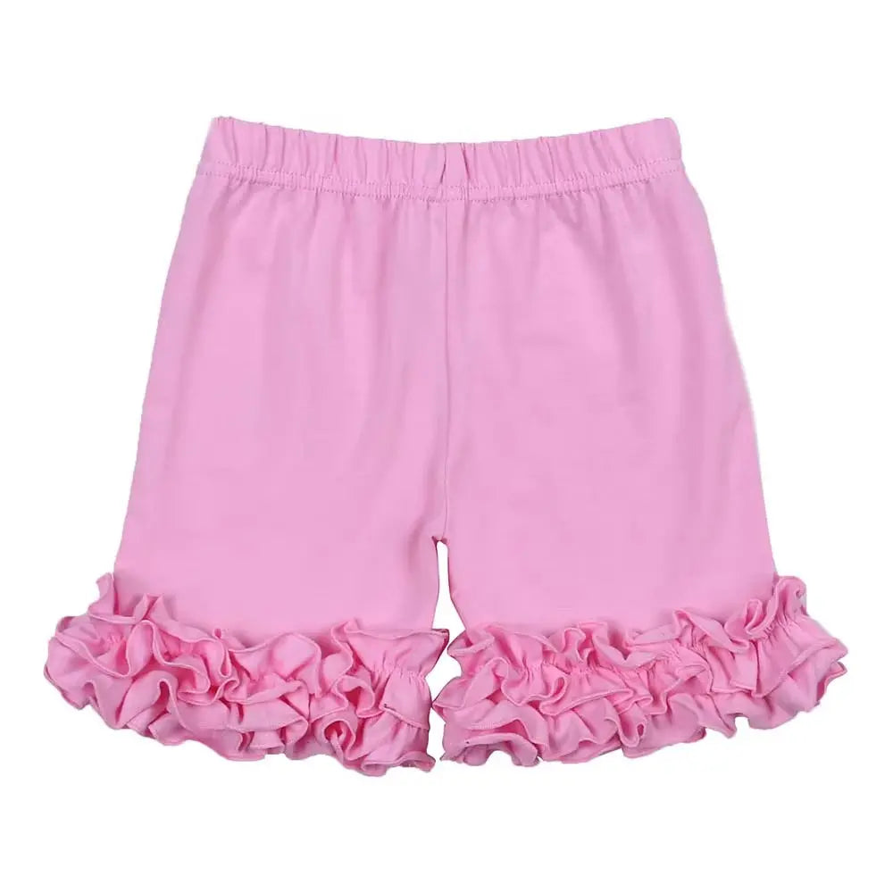 Girls Double Ruffle Icing Shorts Pink Poodle Designz