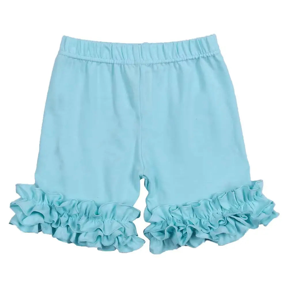 Girls Double Ruffle Icing Shorts Pink Poodle Designz