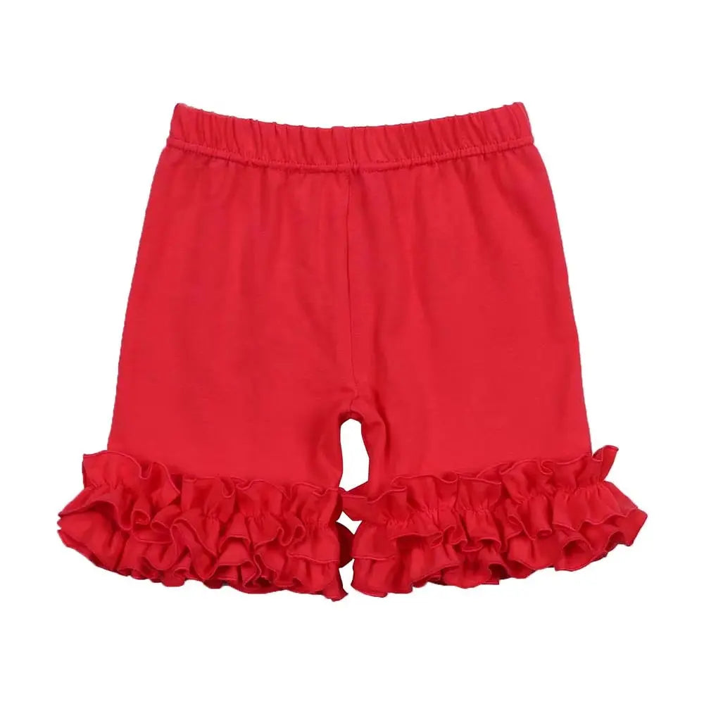 Girls Double Ruffle Icing Shorts Pink Poodle Designz