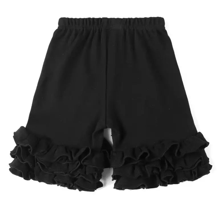 Girls Double Ruffle Icing Shorts Pink Poodle Designz