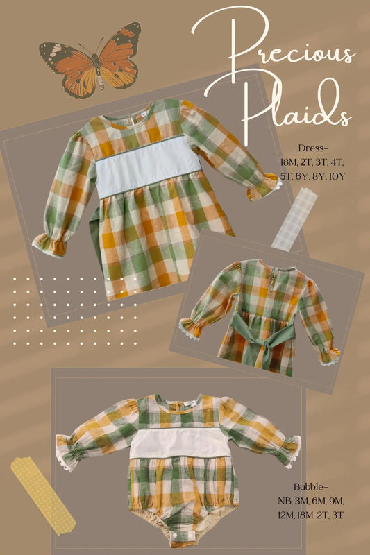 Girls Fall Plaid Dress (Copy) Pink Poodle Designz