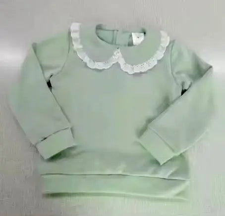 Girls French Terry Cotton Collared Sweatshirts Pink Poodle Designz