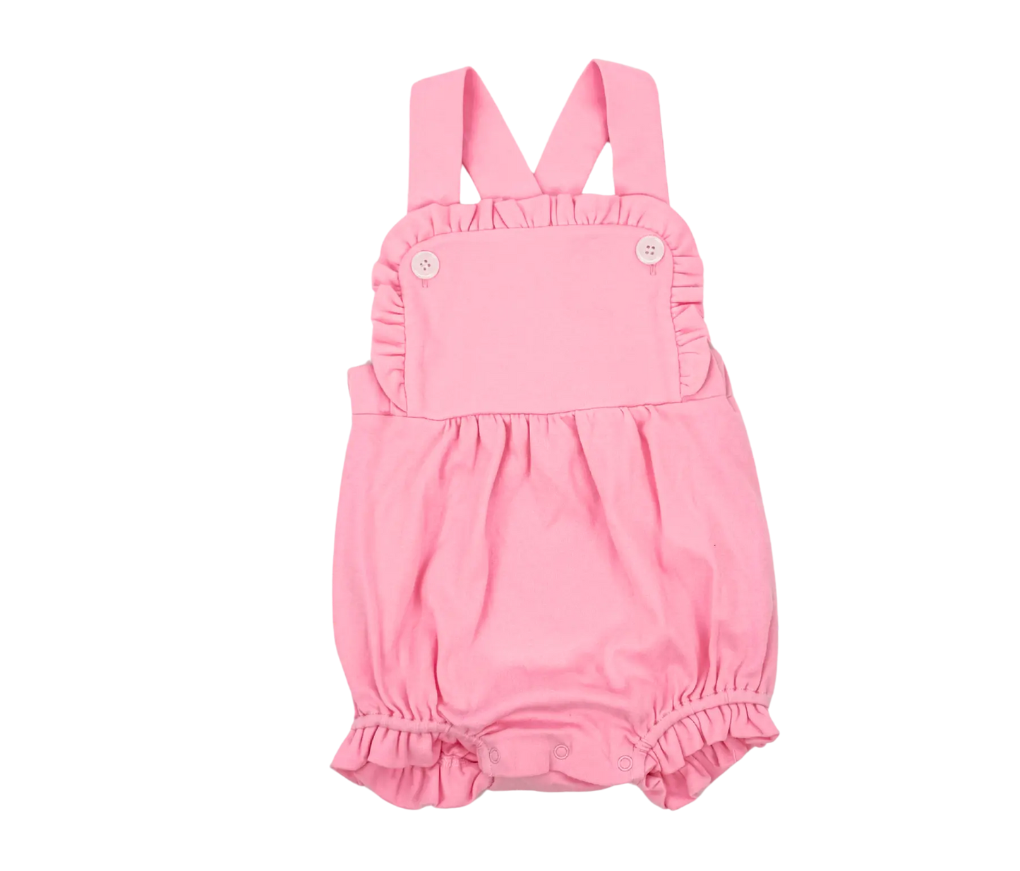 Girls Knit Ruffle Sunsuit Pink Poodle Designz