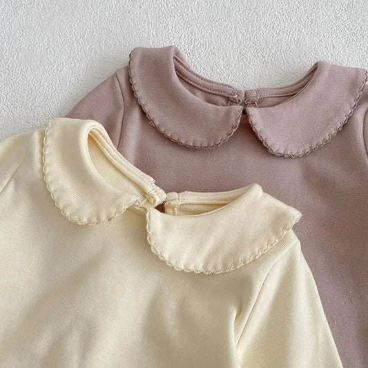 PREORDER- Girls Long Sleeve Pique Collar Top ***CLOSING 8/6*** Pink Poodle Designz