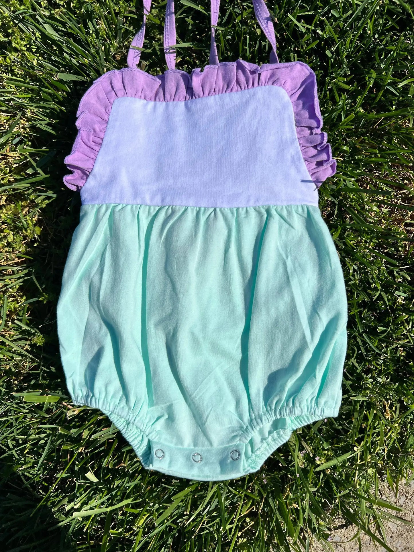 Girls Ruffle Knit Summer Sunsuit Pink Poodle Designz