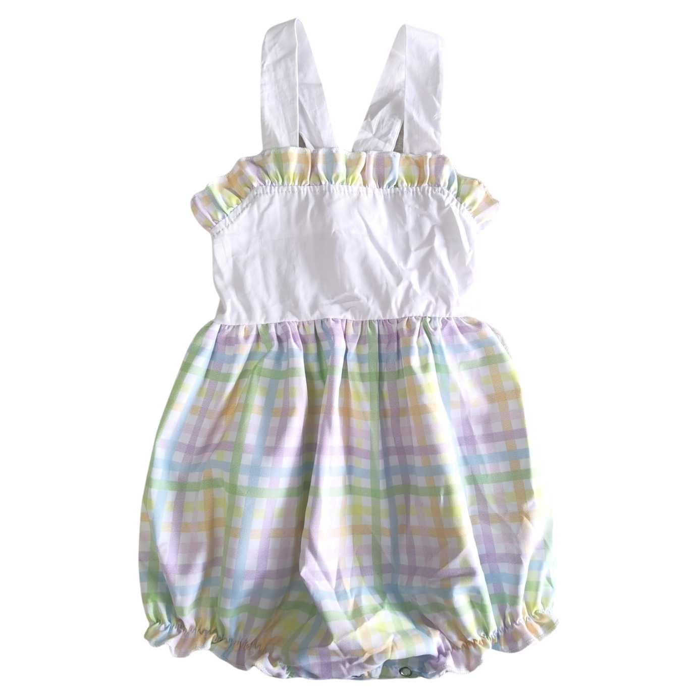 Girls Pastel Plaid Sunsuit Pink Poodle Designz