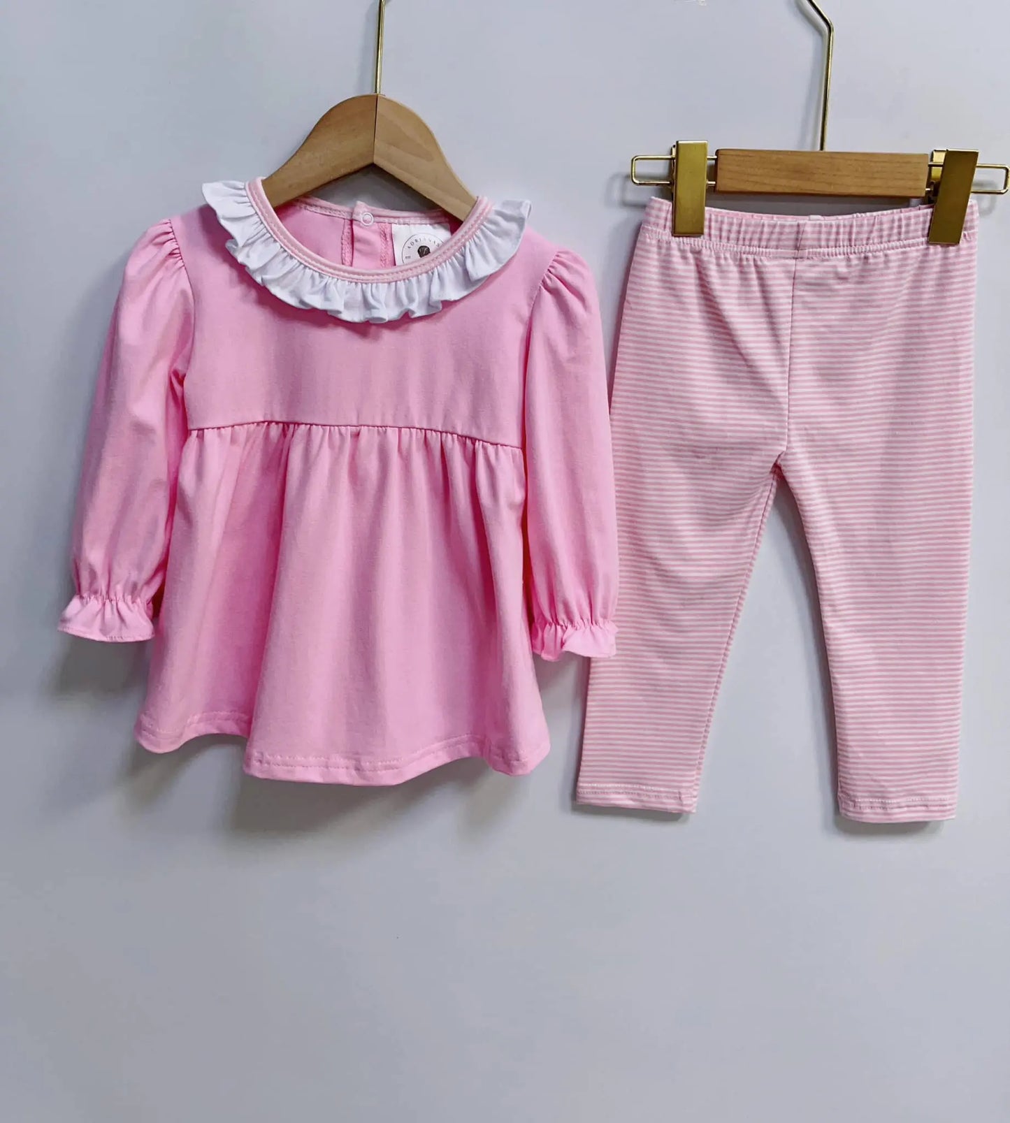 Girls Pink Tunic & Pants Set Pink Poodle Designz
