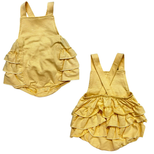 Girls Ruffle Bottom Sunsuit Pink Poodle Designz