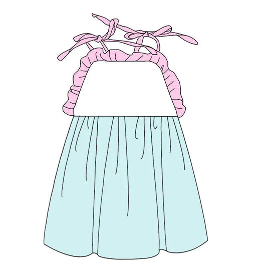 Girls Ruffle Tie Top Sundresses Pink Poodle Designz