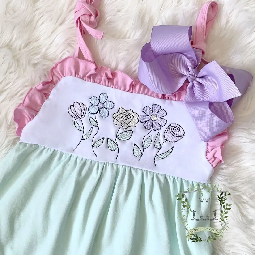 Girls Ruffle Tie Top Sundresses Pink Poodle Designz