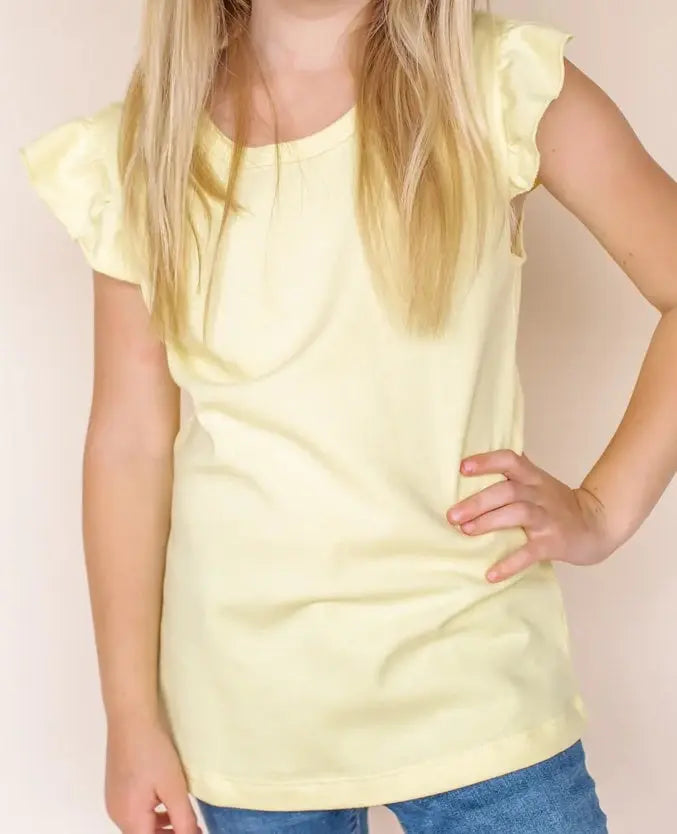 Girls Ruffle & Double Ruffle Flutter T Shirt Pink Poodle Designz