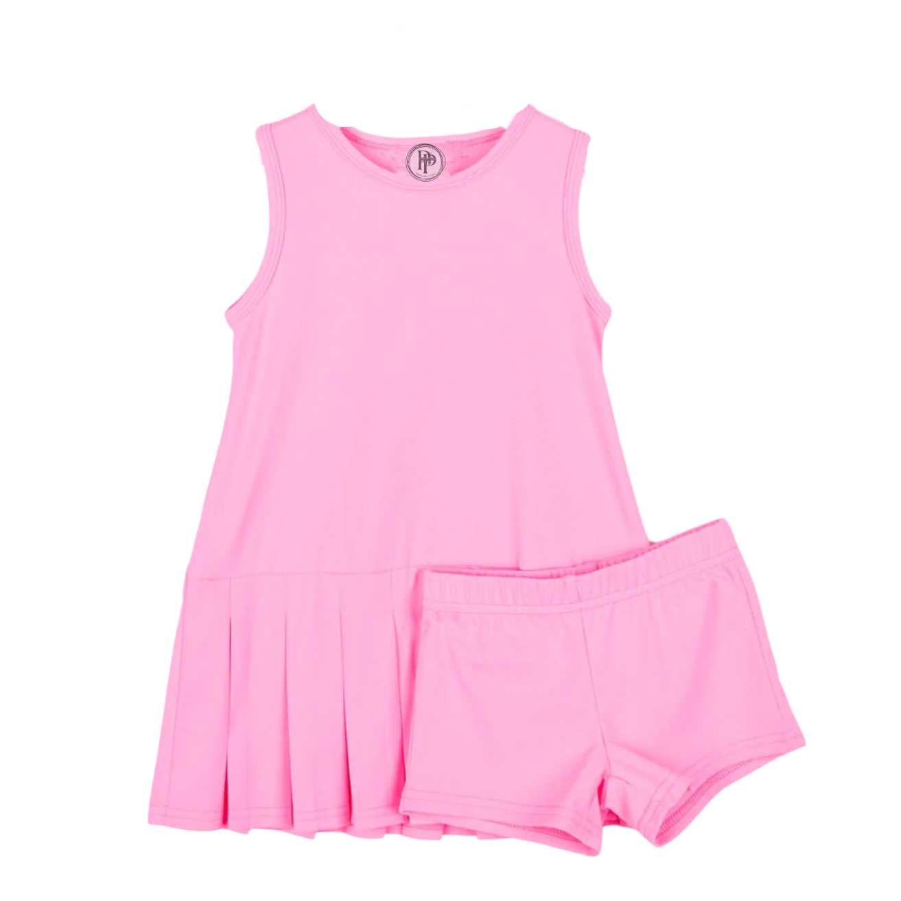 Girls Tennis Dress/ Bloomers Set Pink Poodle Designz Girls Tennis Dress/ Bloomers Set Pink Poodle Designz