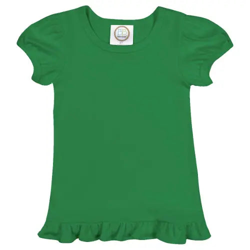 Girls' Short Sleeve Ruffle Tee Pink Poodle Designz