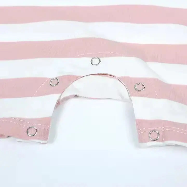 Infant Cotton Striped Rompers Pink Poodle Designz
