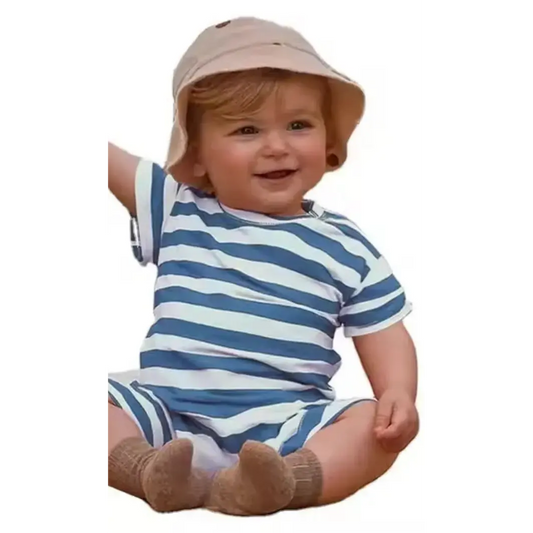 Infant Cotton Striped Rompers Pink Poodle Designz