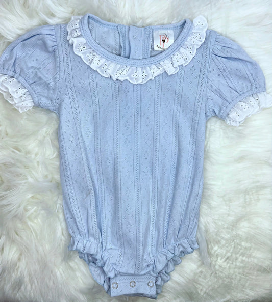 Infant Eyelet Lace Ruffle Bubble Pink Poodle Designz