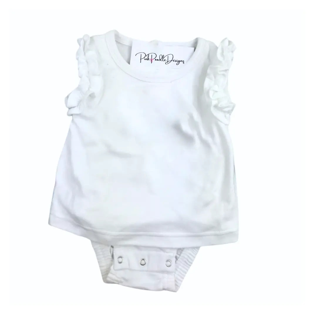 Infant Girl’s White Ruffle Bubble NB-3M blossom blanks