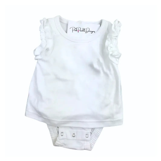 Infant Girl’s White Ruffle Bubble NB-3M blossom blanks