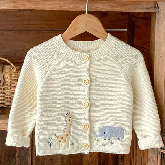 Infant/Toddler Unisex Embroidered Cardigan Pink Poodle Designz