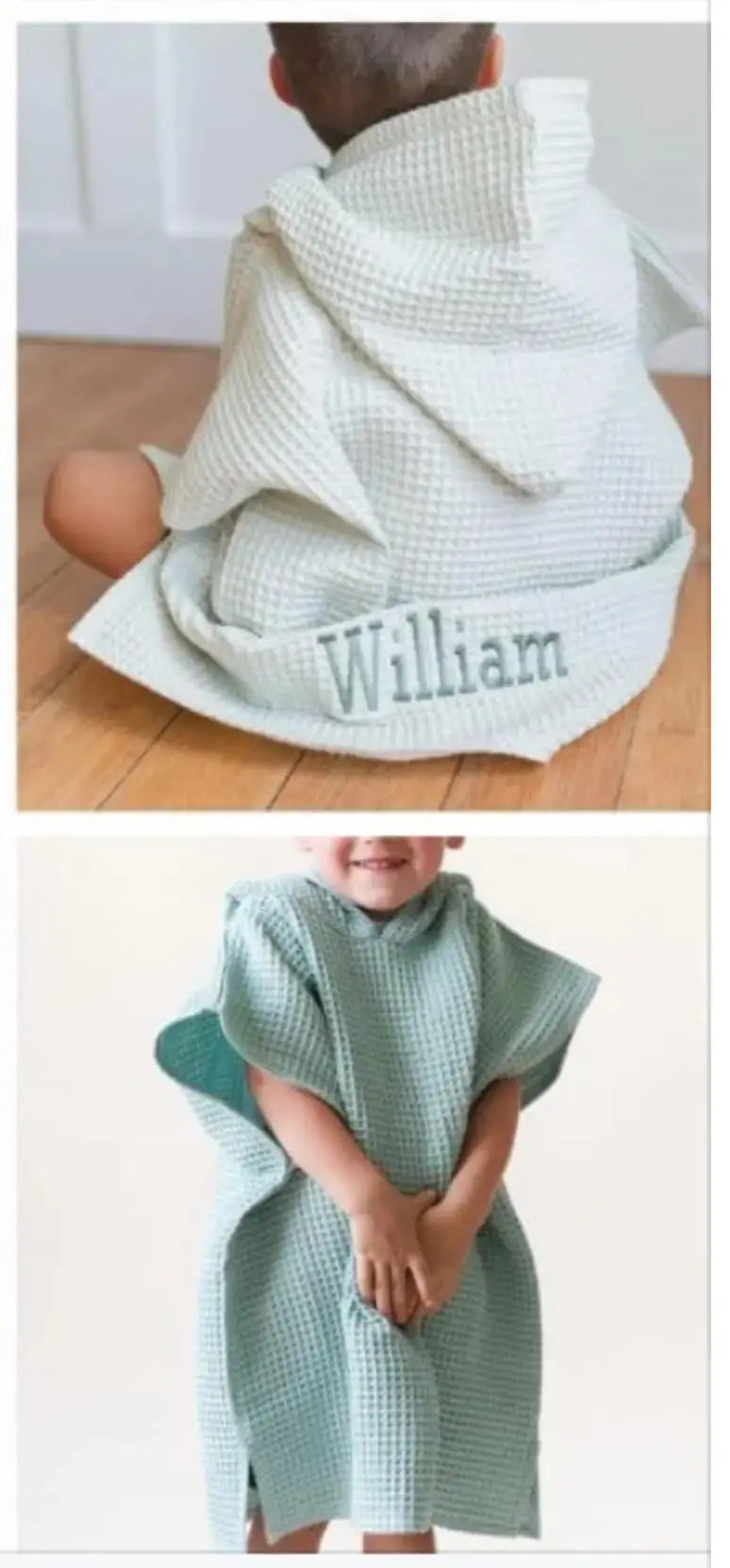 Kids Waffle Beach Poncho Pink Poodle Designz