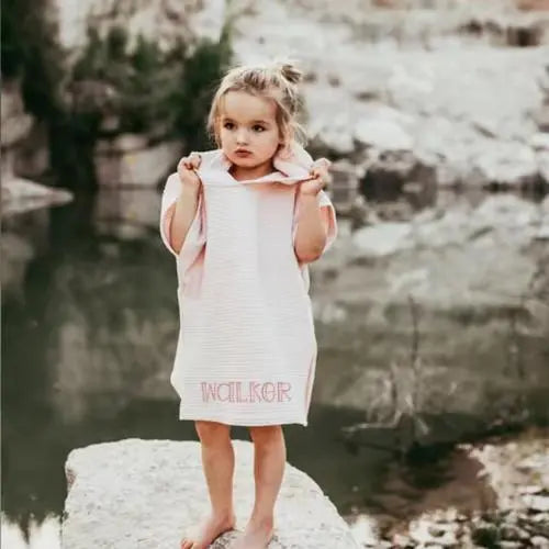 Kids Waffle Beach Poncho Pink Poodle Designz