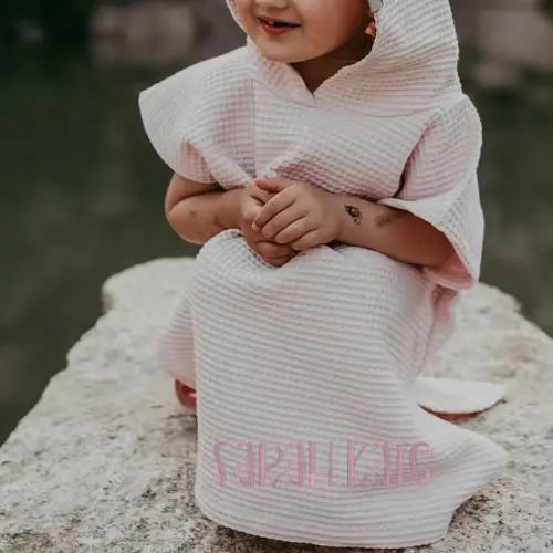 Kids Waffle Beach Poncho Pink Poodle Designz