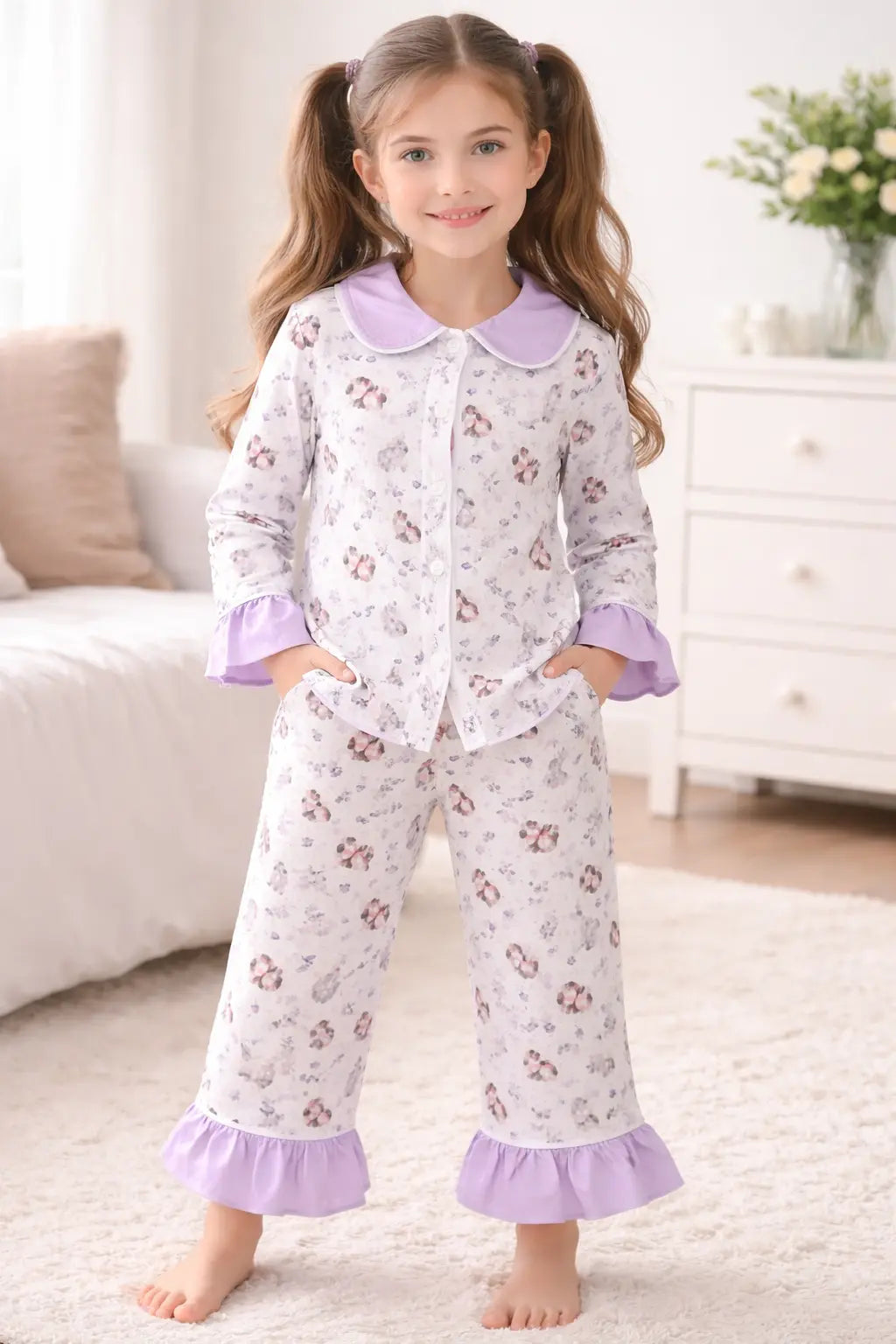 Lavender Bunny Dreams Pajama Set (Last One) Pink Poodle Designz