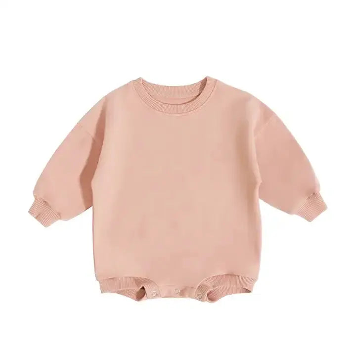 Long Sleeve Organic Cotton Oversized Sweatshirt Bubble Romper Pink Poodle Designz