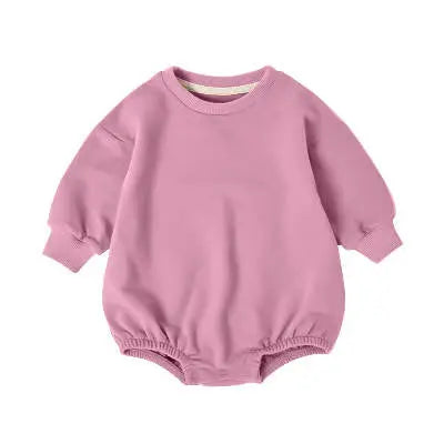Long Sleeve Organic Cotton Oversized Sweatshirt Bubble Romper Pink Poodle Designz